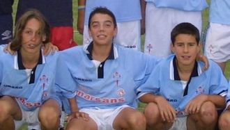 Iago Aspas, como futbolista del Celta durante su etapa cadete.