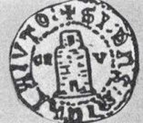 Dibujo de las monedas acuñadas por el monarca luso en A Coruña.