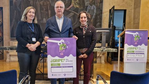 De izquierda a derecha, la subdirectora de Coordinaci�n Asistencial y Cuidados del Sespa, Marta Huerta, el director general de Salud P�blica y Atenci�n a la Salud Mental, �ngel L�pez,y Ana Fern�ndez Ib��ez, responsable de Vigilancia Epidemiol�gica de la Consejer�a de Salud