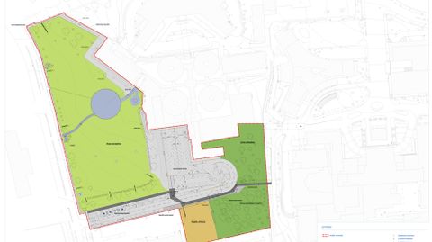 Plano de las actuaciones que se acometer�n en la zona del helipuerto del viejo HUCA.Plano de las actuaciones que se acometer�n en la zona del helipuerto del viejo HUCA