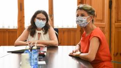La vicepresidenta de la Comunidad Valenciana, M�nica Oltra, y la vicepresidenta del segunda del Gobierno, Yolanda D�az 