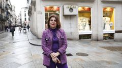 Bel�n Rivera, delante del escaparate de Junior en la calle Santo Domingo.