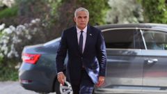 Yair Lapid, a su llegada a la residencia del presidente israeli