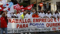 Foto de archivo de una manifestación de los trabajadores de Faurecia en Ourense.