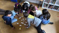Pequenos do colexio Berganti�os, nunha das actividades da Semana do Libro e a Lectura 