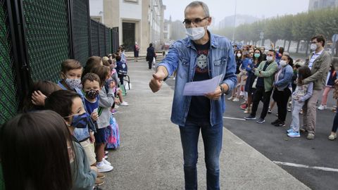 Primer da de clase para los alumnos del colegio Anexa de Lugo