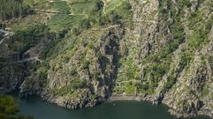 La zona del can del Sil de Sober en la que se perdieron estos excursionistas, fotografiada desde Nogueira de Ramun, al otro lado del ro