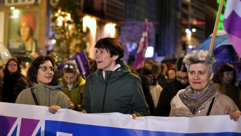 Ana Pontn, en la manifestacin del Da de la Mujer en A Corua