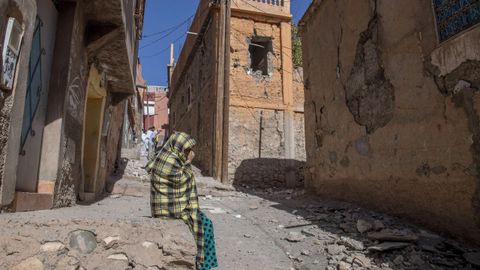 Edificios da�ados en Marrakech