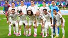 Alineaci�n de Espa�a contra Portugal.