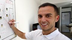 Borja Jim�nez, cuando entrenaba al R�pido de Bouzas