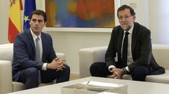 Encuentro en la Moncloa entre Rajoy y Rivera con motivo del desaf�o secesionista de Catalu�a el pasado 30 de octubre.
