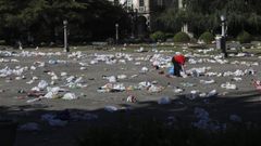 Imagen de archivo donde se ven los restos de un botell�n celebrado en el campus 