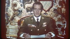 El rey, durante su intervenci�n en TVE que permiti� el fin del golpe de estado del 23 de febrero de 1981, el punto clave de su mandato