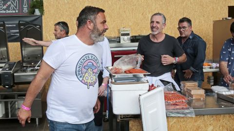 Festival Portamerica en la azucarera de Portas. Los cocineros Pepe Solla Y ngel Len en la zona gastro