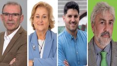 Manuel V. Faraldo (PSOE), Bego�a Y��ez (PP), Alberte G. Nicol�s (BNG), Miguel A. Abraira (LiGanDo).