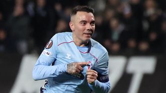 Iago Aspas, celebrando su gol ante el PAOK.