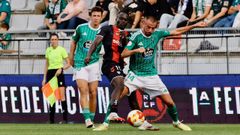 Enfrentamiento entre el Arenas y el Racing en A Malata en la primera vuelta. 
