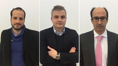 De izquierda a derecha, Pablo Ferreira, David Martínez y Juan Martín
