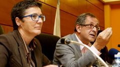 Milagros Lantes y Evencio Ferrero, durante el pleno.