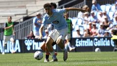 El canterano del Celta Hugo Burcio, durante el partido frente al M�laga.