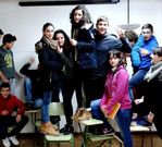 Los chavales, participando en el primero de los talleres.