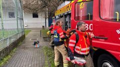 Bomberos en A Malata.