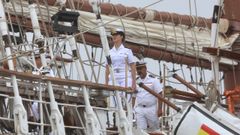 El Juan Sebastin Elcano, con la princesa Leonor a bordo, lleg este domingo a la Escuela Naval de Marn.