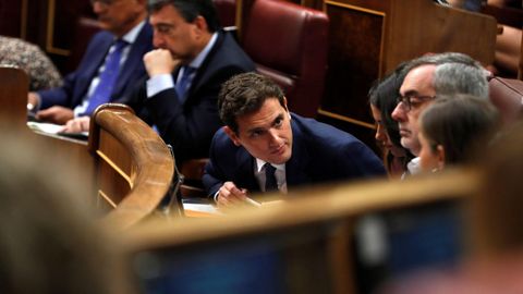 El presidente de Ciudadanos, Albert Rivera, en el debate de investidura