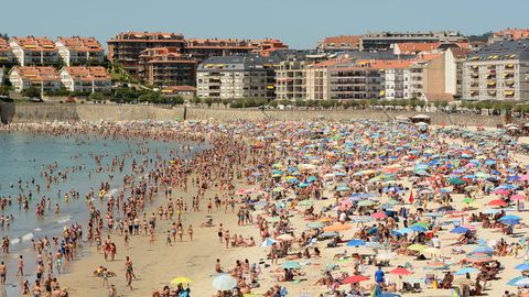 La playa de Silgar en Sanxenxo, en agosto del ao pasado