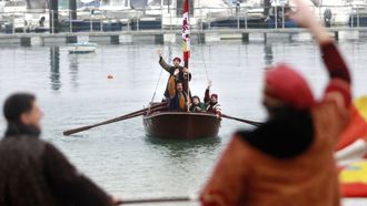 Imagen de la representaci�n de la Festa da Arribada del a�o 2024