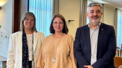 La vicepresidenta del Principado, Gimena Llamedo; la delegada del Gobierno en Asturias, Adriana Lastra y el consejero de Movilidad, Medio Ambiente y Gesti�n de Emergencias, Alejandro Calvo.