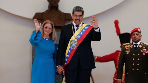 Nicols Maduro y su mujer Cilia Flores celebran el nuevo mandato