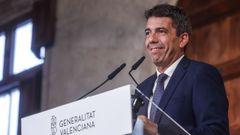 El presidente de la Generalitat Valenciana, Carlos Mazn, en una comparecencia en el Palacio de la Generalitat.