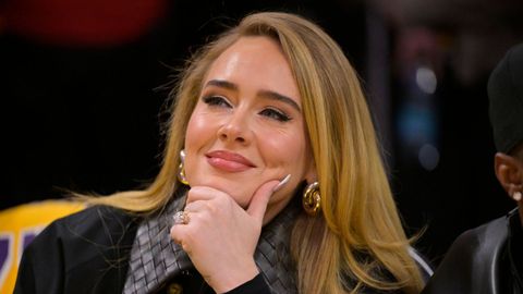 Adele en un partido de NBA. Febrero, 2025