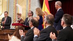 Gustavo Petro recibe la ovacin del Congreso de los Diputados.