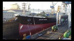 Uno de los buques que ha efectuado obras de reparaci�n en el astillero ferrolano este a�o 