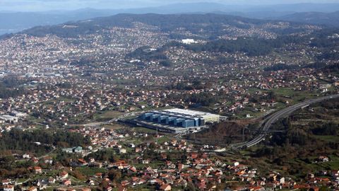 Vista de parte del territorio de la parroquia de Beade con el �lvaro Cunqueiro.