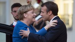 Merkel y Macron, en un reciente encuentro en el palacio del Elseo