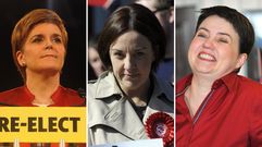 De izquierda a derecha: Nicola Sturgeon, Kezia Dugdale y Ruth Davidson