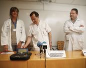 Los doctores De la Iglesia, Montoto y Villa, en la presentaci�n. 