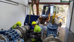 Instalaci�n de la minicentral el�ctrica en la potabilizadora de L�rez