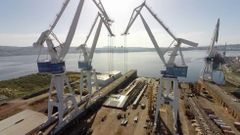 Ceremonia de puesta de quilla del flotel de Pemex en Navantia Ferrol