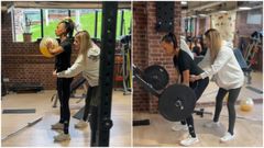 Ana Peleteiro en su primer d�a de entrenamiento con Crys Dyaz despu�s del nacimiento de su hija L�a.