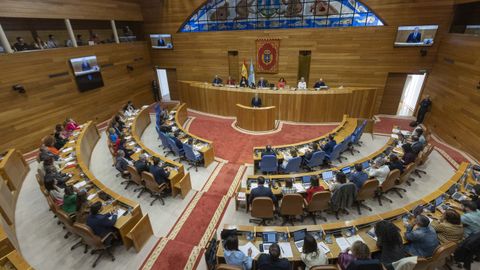 Foto de archivo de un pleno del Parlamento de Galicia