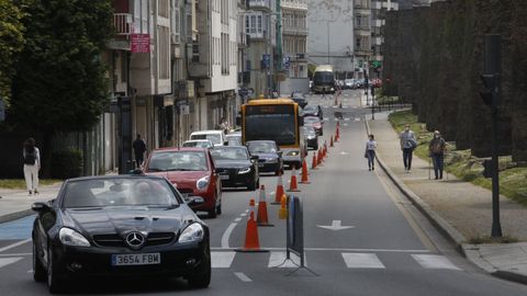 Comienza a haber retenciones en algunos puntos de la Ronda da Muralla