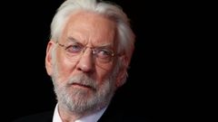 El actor Donald Sutherland (Saint John, New Brunswick, Canad�, 1935-Miami, Florida, EE.UU, 2024), en el estreno de la primera entrega de �Los juegos del hambre�.