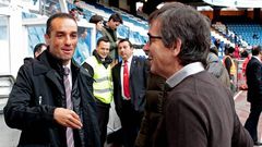 Oltra, con V�zquez antes del partido