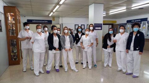 Un momento de la protesta que se desarrolló en el centro sanitario de Monforte