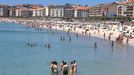 Playa de Silgar, Sanxenxo, este jueves al medioda